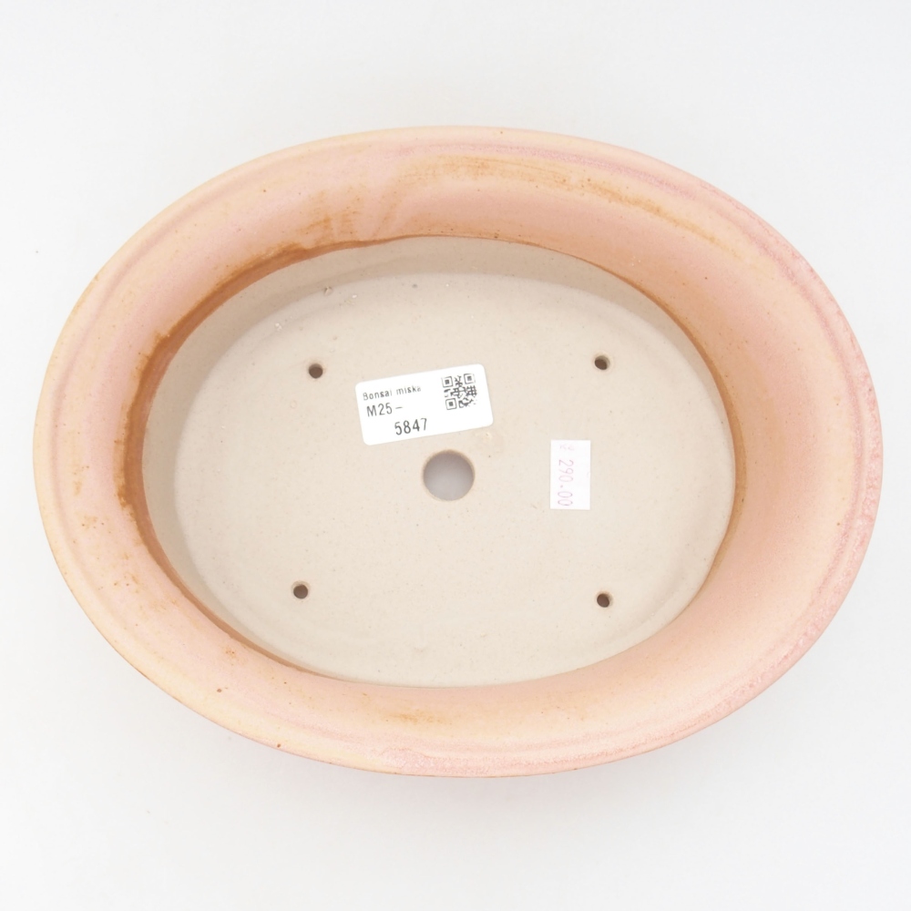 Keramik-Bonsaischale 23 x 18 x 6,5 cm, Farbe rosa