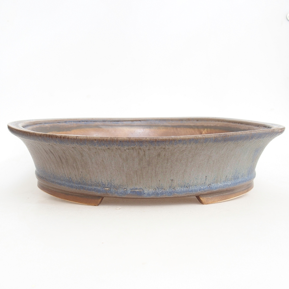 Bonsaischale aus Keramik 32,5 x 28 x 7,5 cm, Farbe blau