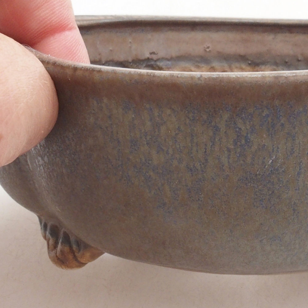 Bonsaischale aus Keramik 13 x 12,5 x 5 cm, Farbe blau