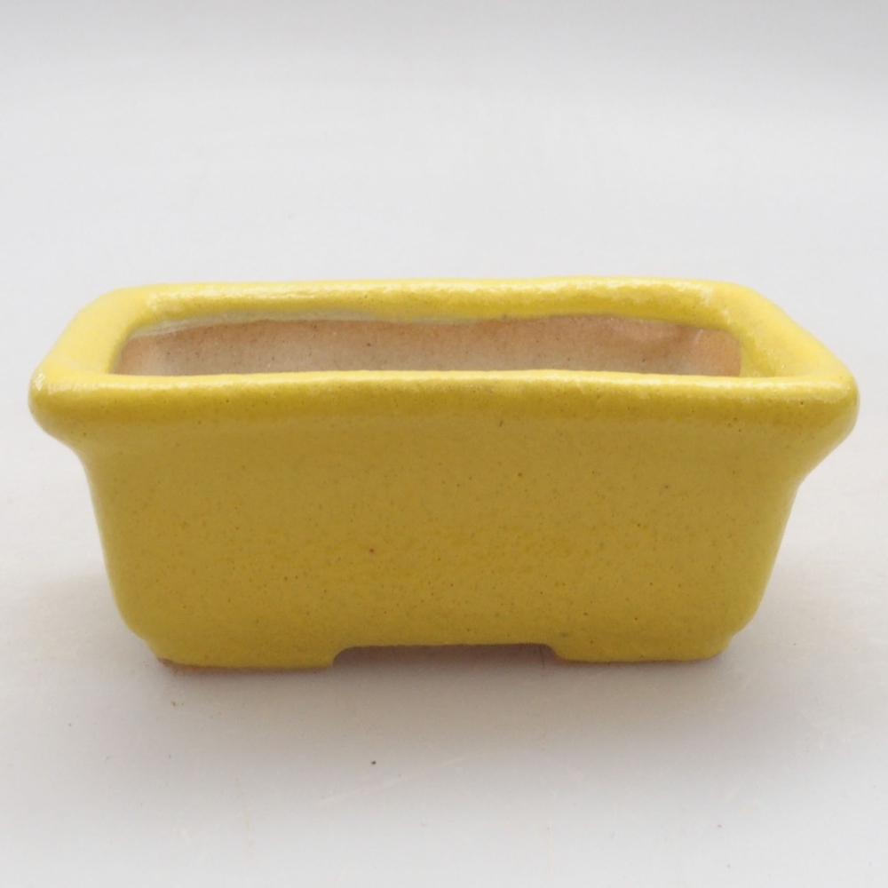 Keramik Bonsai Schale 6 x 3,5 x 2,5 cm, gelb