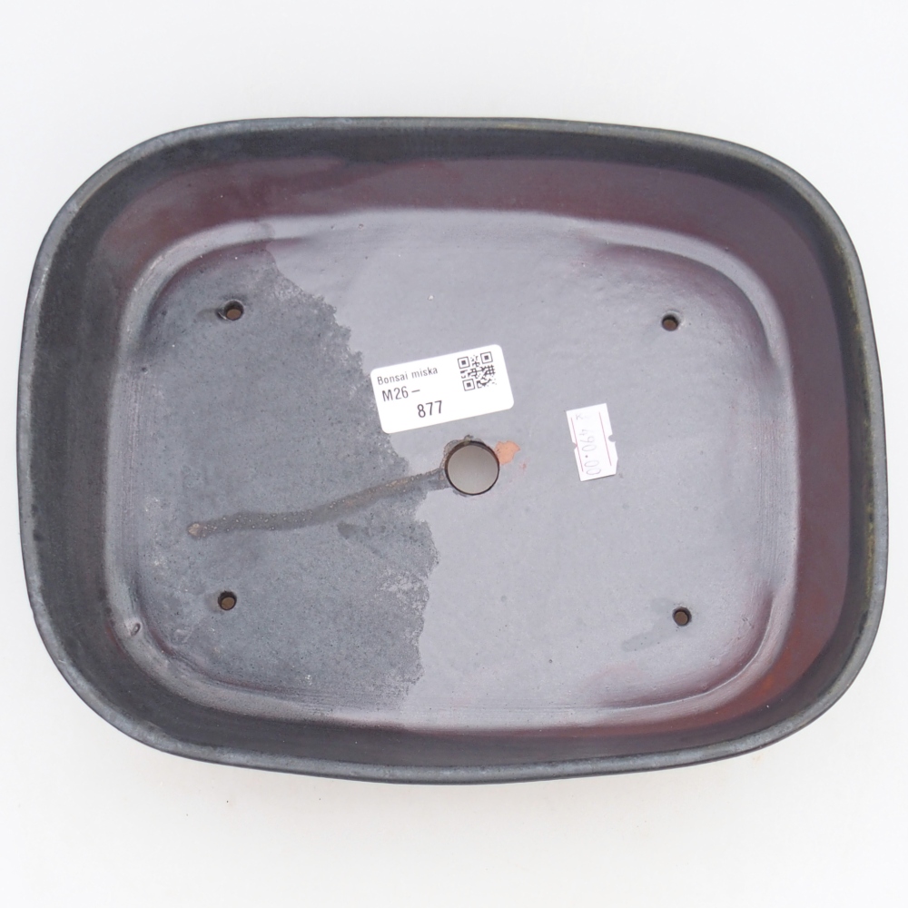 Bonsaischale aus Keramik 23 x 18 x 5,5 cm, metallfarben