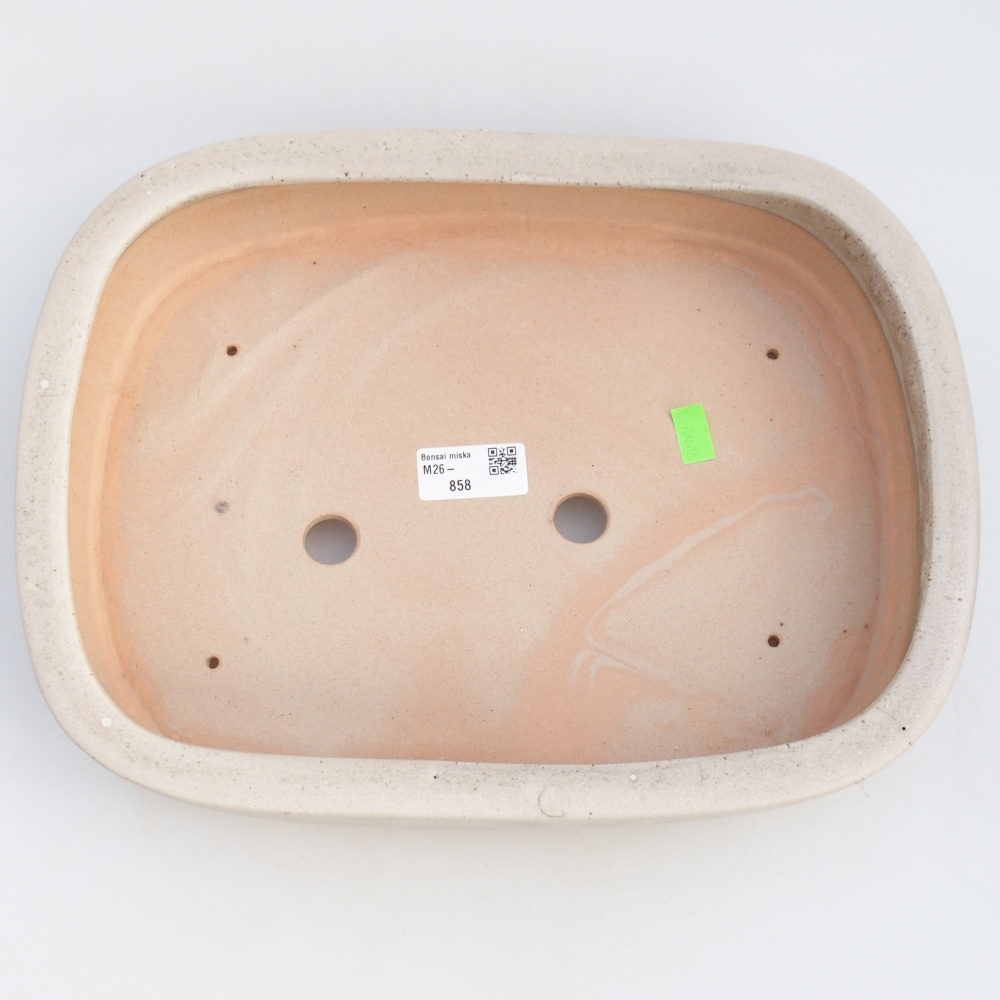 Bonsaischale aus Keramik 31,5 x 24 x 6 cm, Farbe beige