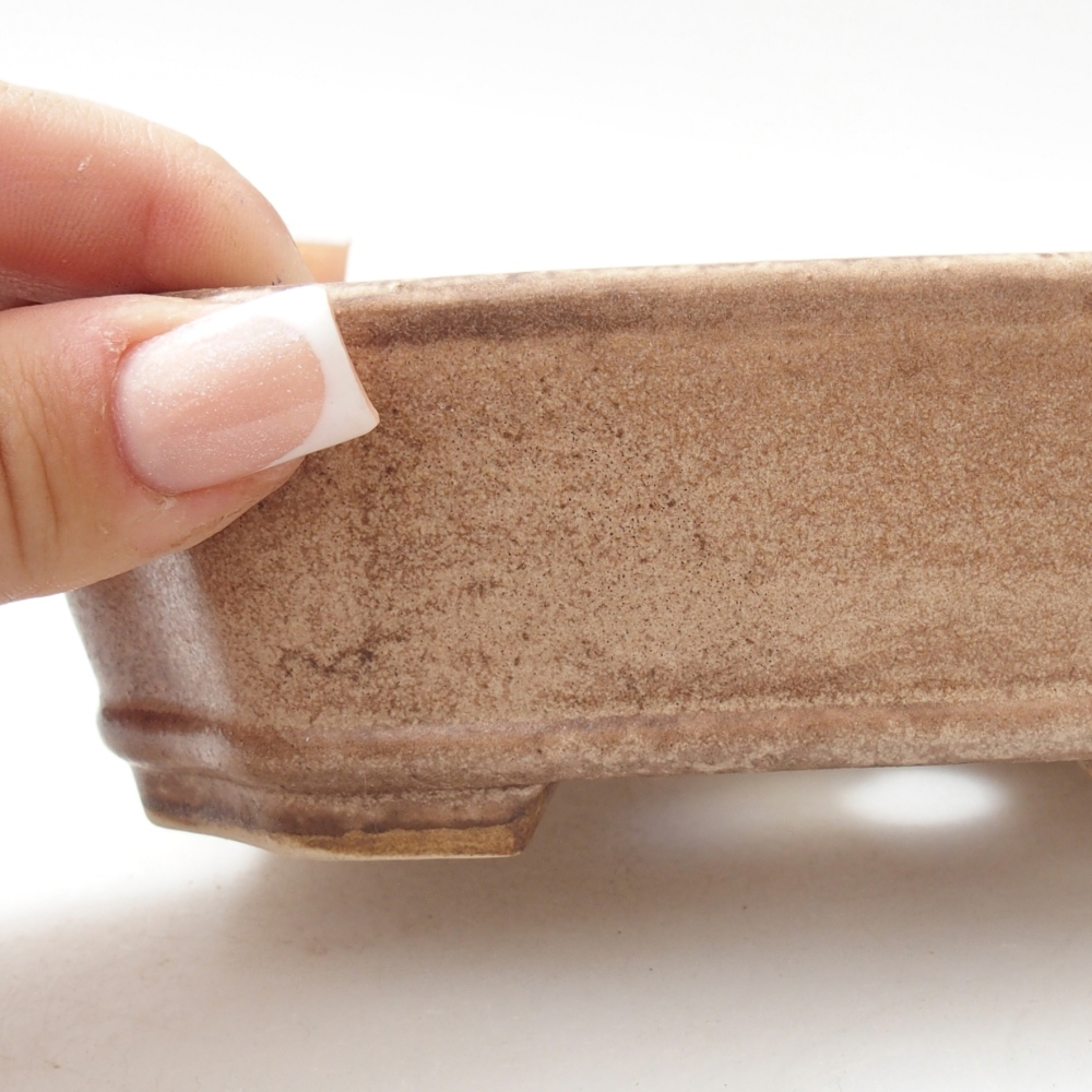Bonsaischale aus Keramik 14 x 12 x 4,5 cm, Farbe beige
