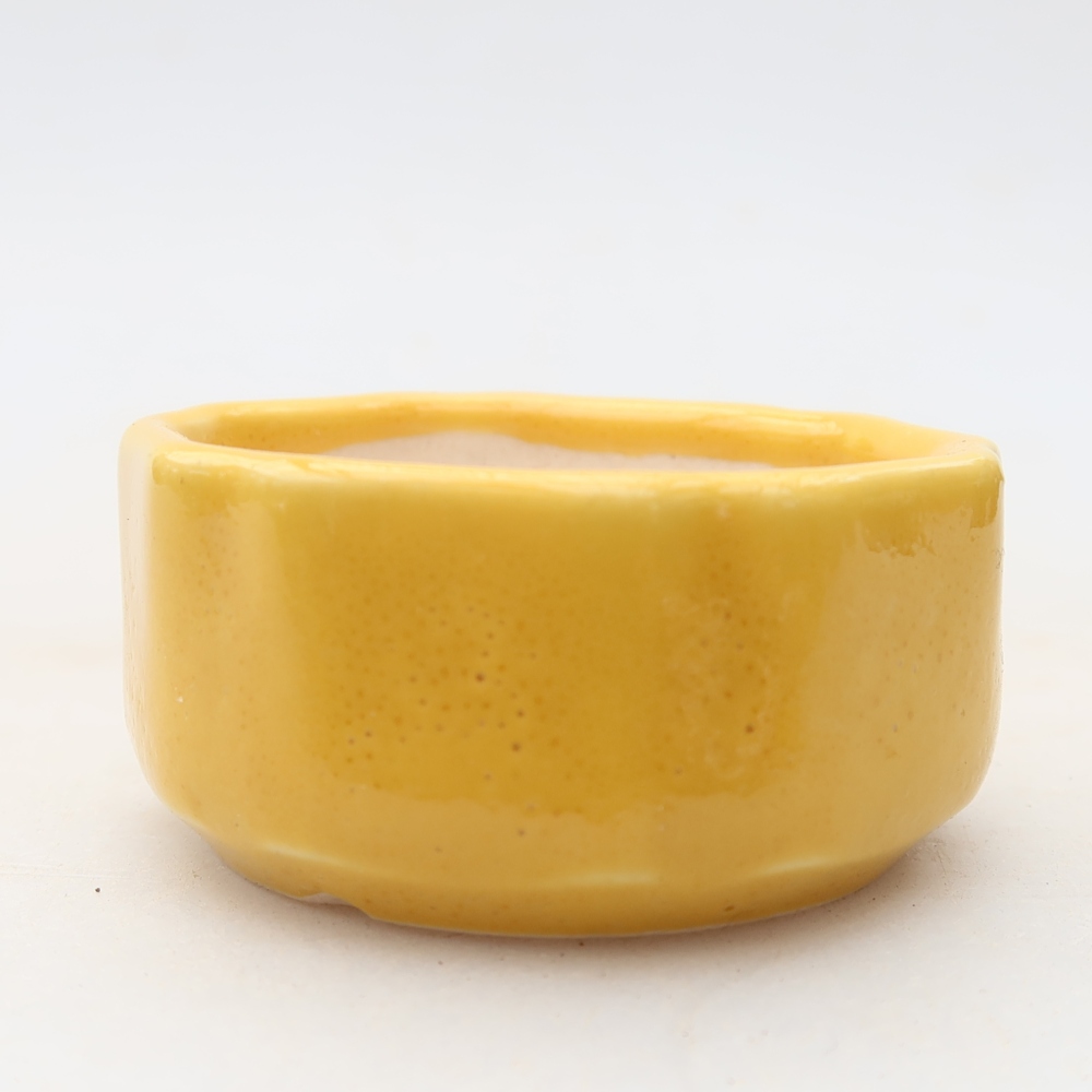 Keramik-Bonsai-Schale, 5 x 5 x 2,5 cm, Farbe: Gelb