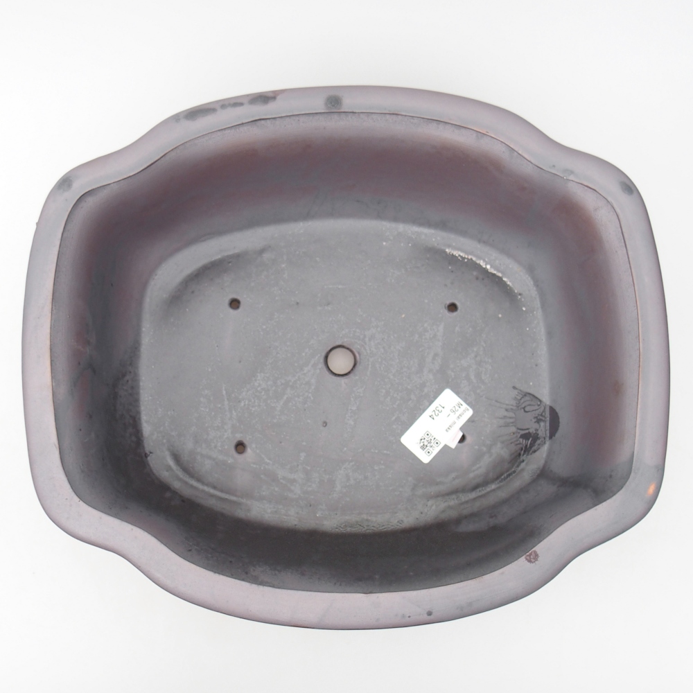 Bonsaischale aus Keramik 30 x 26 x 10,5 cm, metallfarben