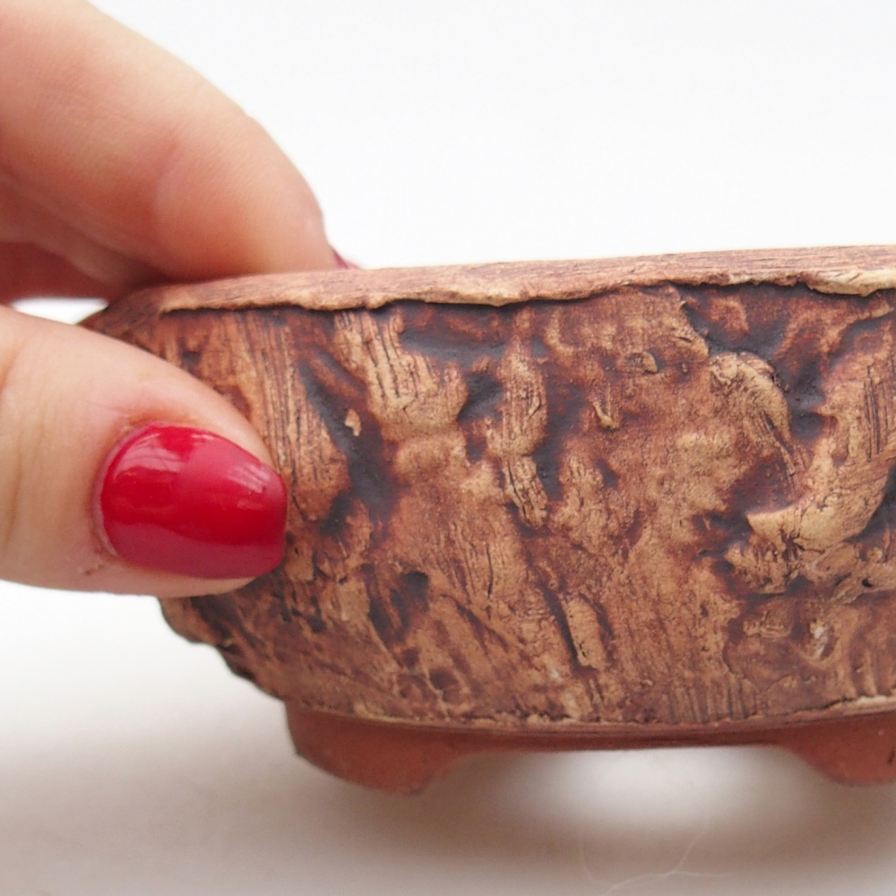 Bonsaischale aus Keramik 10 x 10 x 4 cm, braun