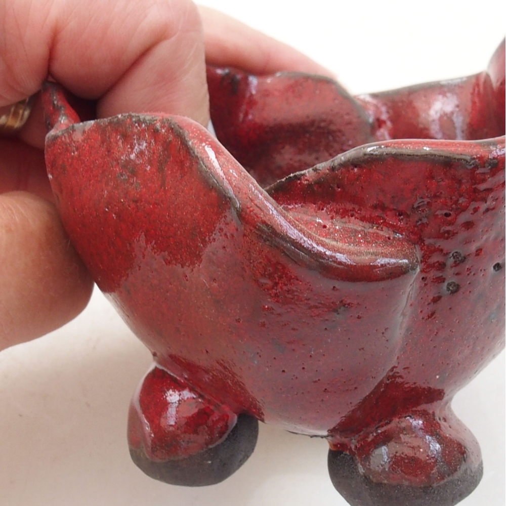 Keramikschale 8 x 8 x 7 cm, Farbe rot