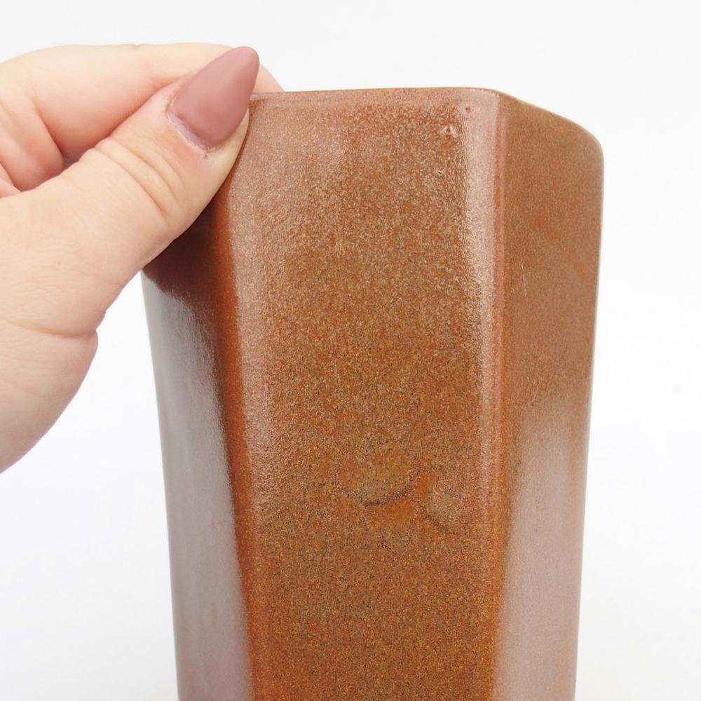 Bonsaischale aus Keramik 10 x 8,5 x 14,5 cm, braun