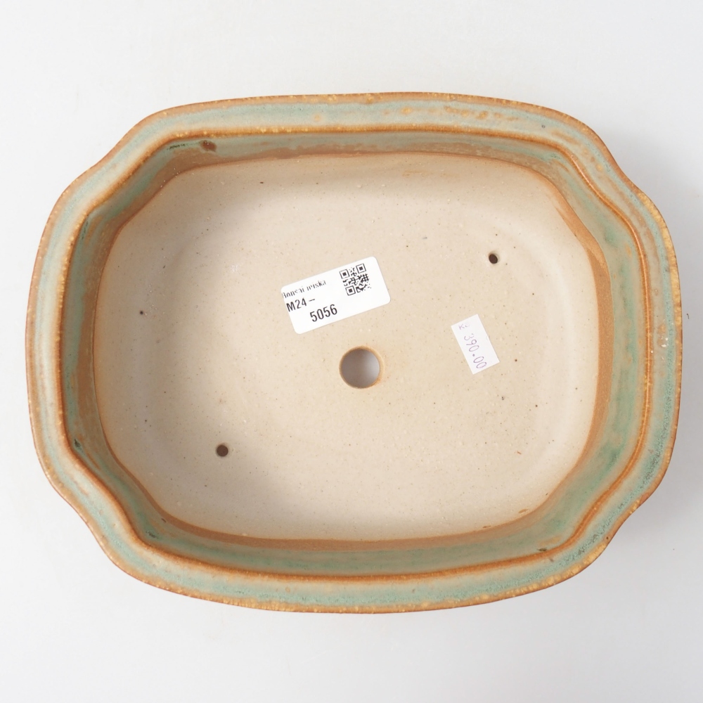 Keramik-Bonsaischale 22 x 18 x 7 cm, Farbe Grün