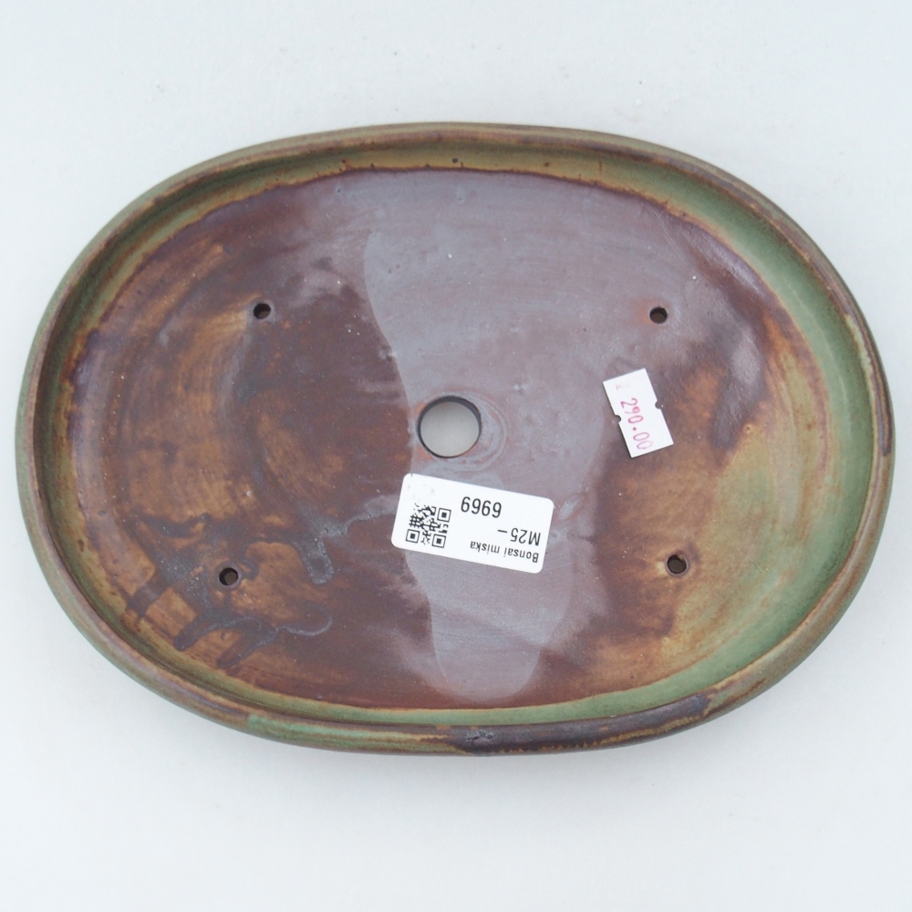 Bonsaischale aus Keramik 22,5 x 16,5 x 3 cm, grün