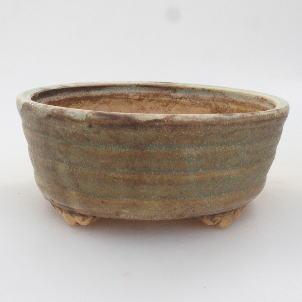 Bonsaischale aus Keramik 10,5 x 9 x 4 cm, Farbe Grün