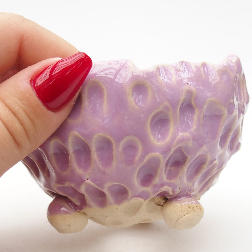 Keramikschale 8,5 x 8 x 6,5 cm , Farbe lila