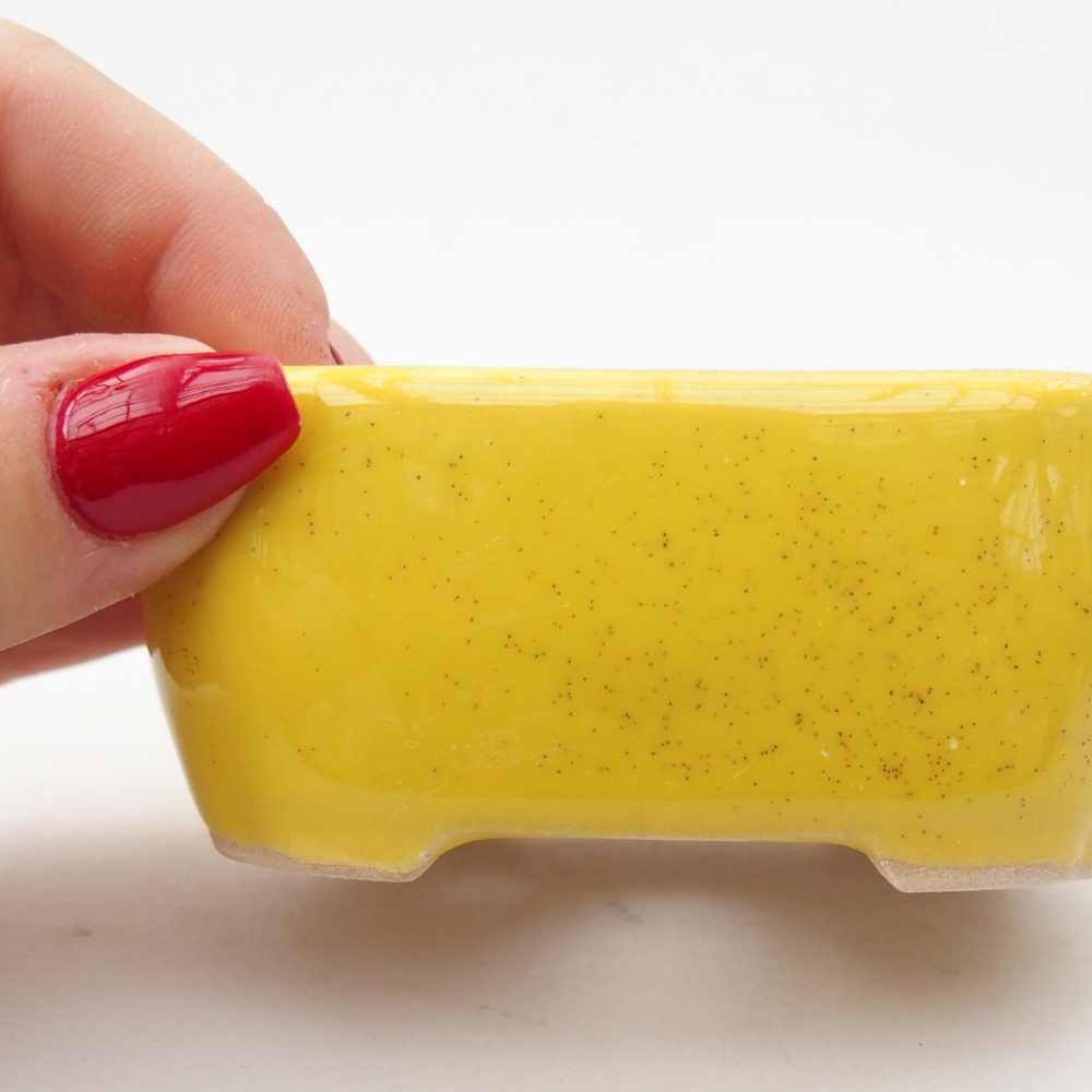 Bonsaischale aus Keramik 8,5 x 7 x 3,5 cm, gelb