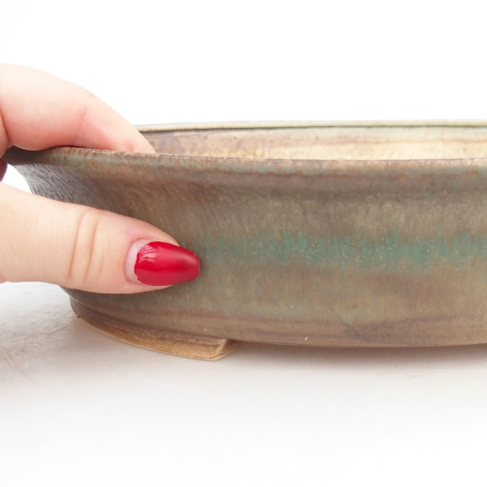 Bonsaischale aus Keramik 26,5 x 24 x 5,5 cm, grün