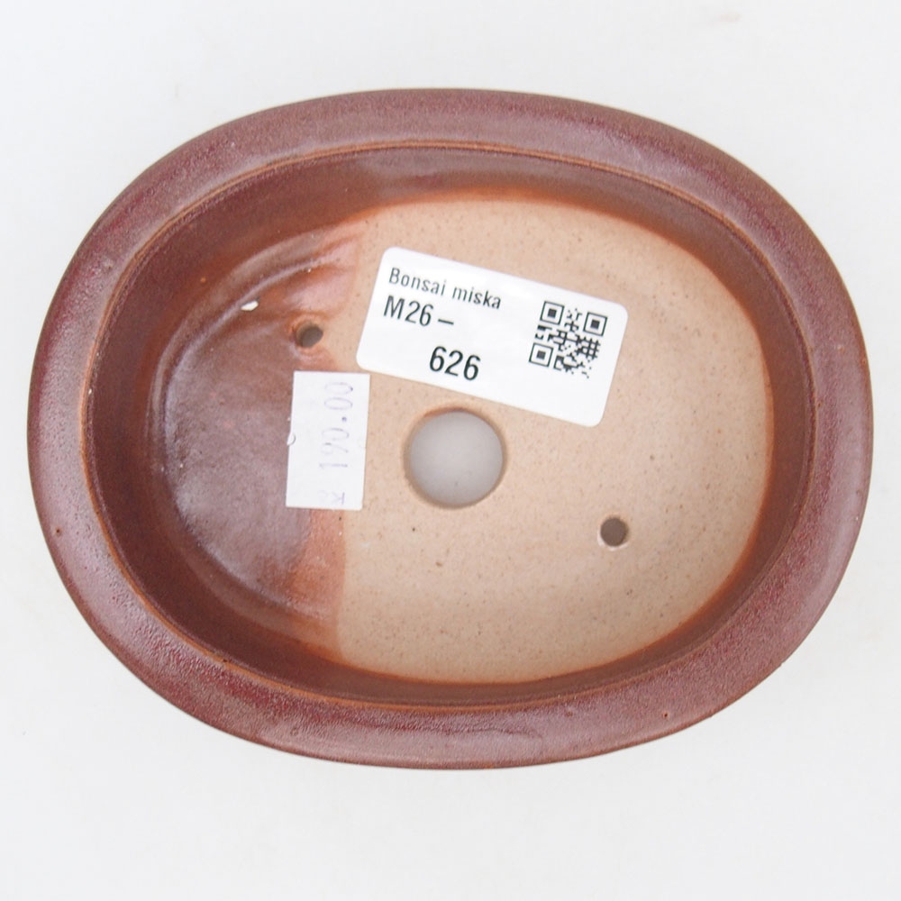 Bonsaischale aus Keramik 12 x 10 x 3 cm, bordeauxrot