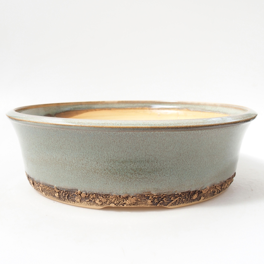 Keramik-Bonsaischale 26,5 x 26,5 x 7,5 cm, Farbe Grün