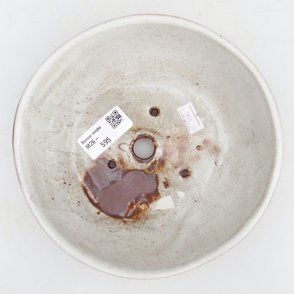 Bonsaischale aus Keramik 17,5 x 17,5 x 4,5 cm, Farbe weiß