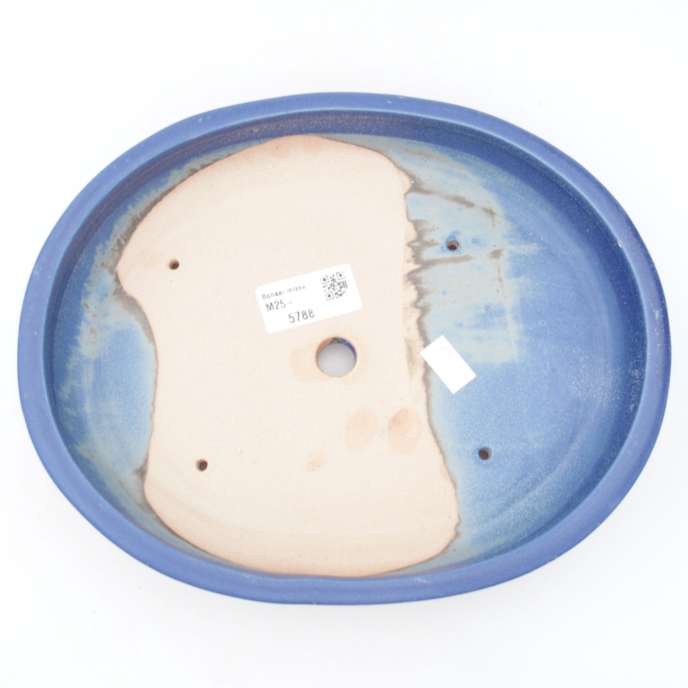 Keramik-Bonsaischale 25 x 20 x 4 cm, Farbe blau