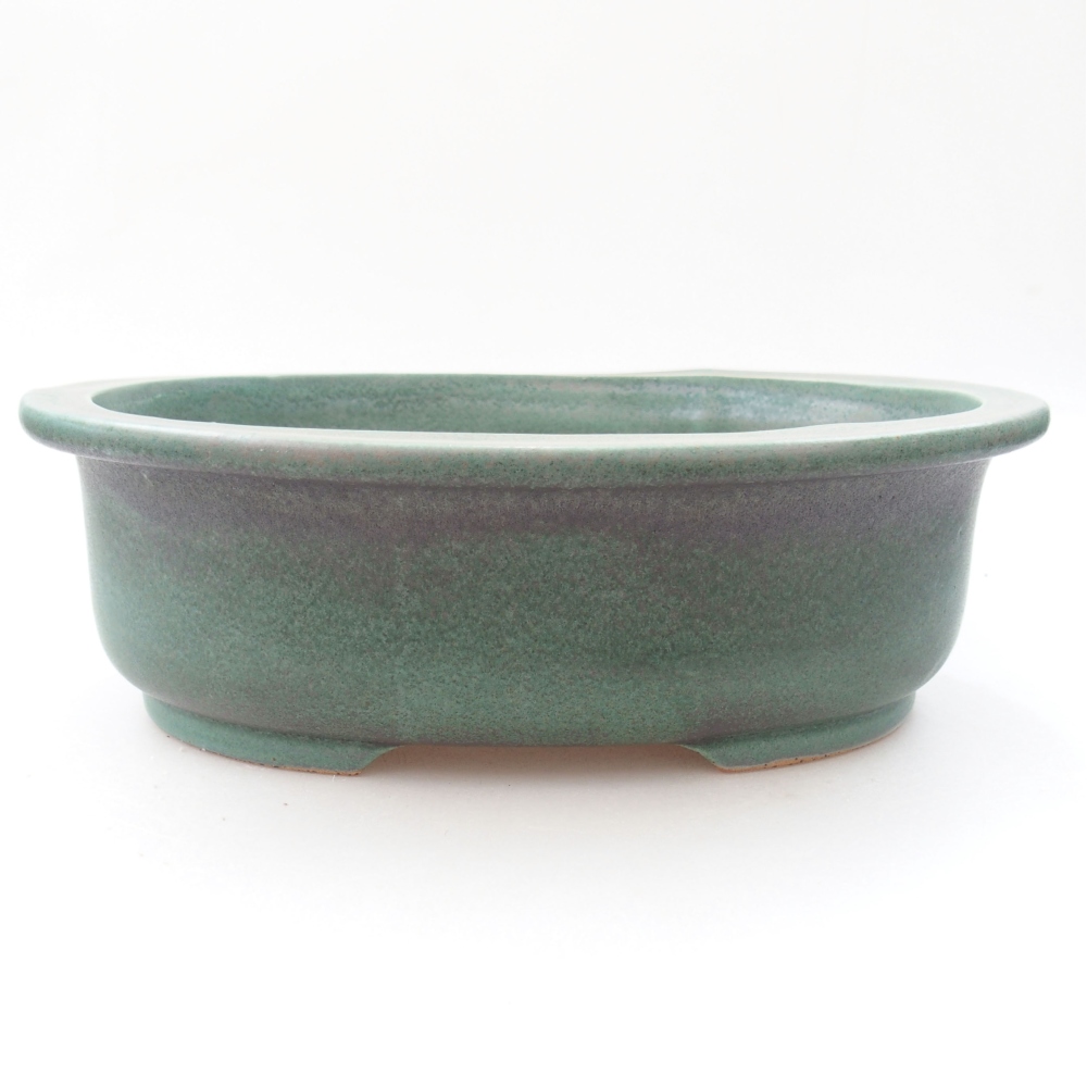 Keramik-Bonsaischale 26 x 22 x 8 cm, Farbe Grün