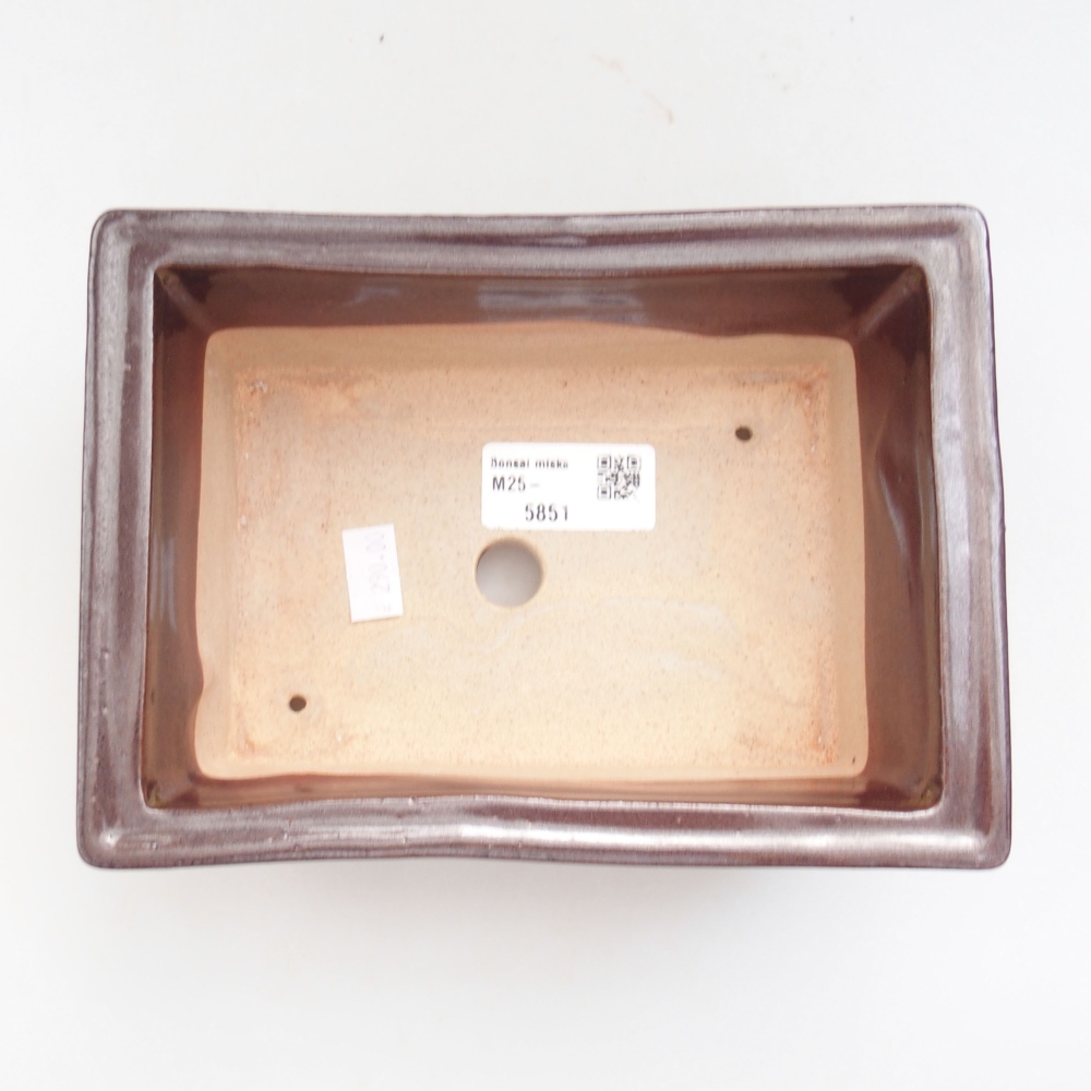 Keramik-Bonsaischale 18,5 x 13 x 6,5 cm, Farbe braun