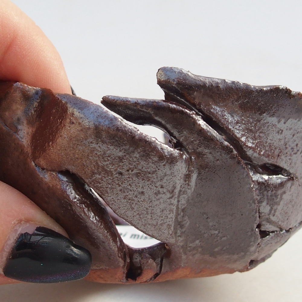 Keramische Schale 8,5 x 8,5 x 4 cm , Farbe braun