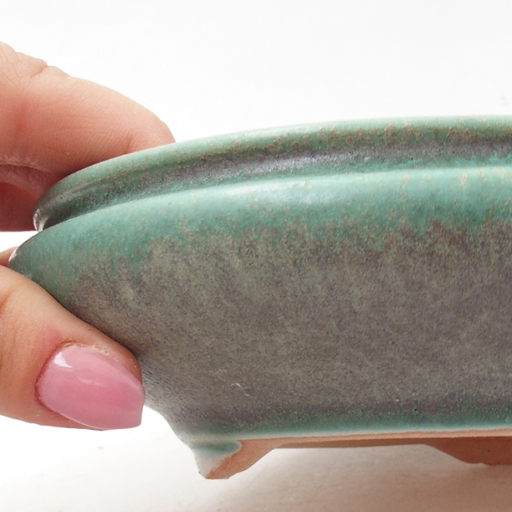 Keramik-Bonsaischale 15,5 x 15,5 x 5 cm, Farbe Grün