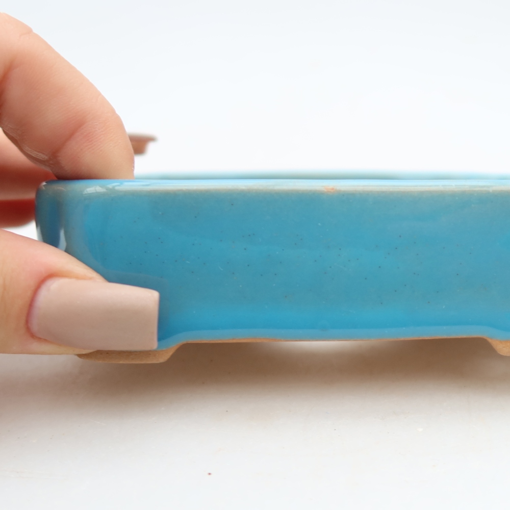 Keramik-Bonsai-Schale 10,5 x 9 x 3 cm, Farbe: Blau