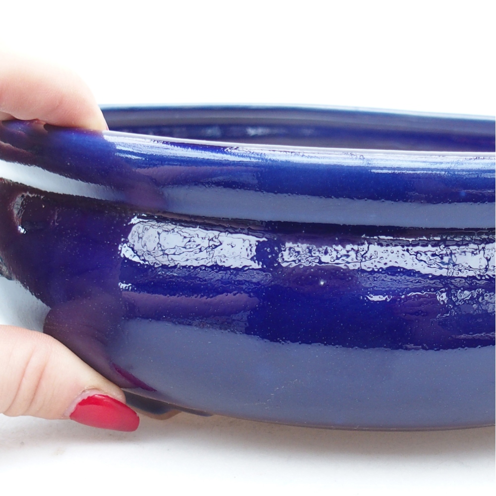 Bonsaischale aus Keramik 24 x 24 x 8 cm, Farbe blau