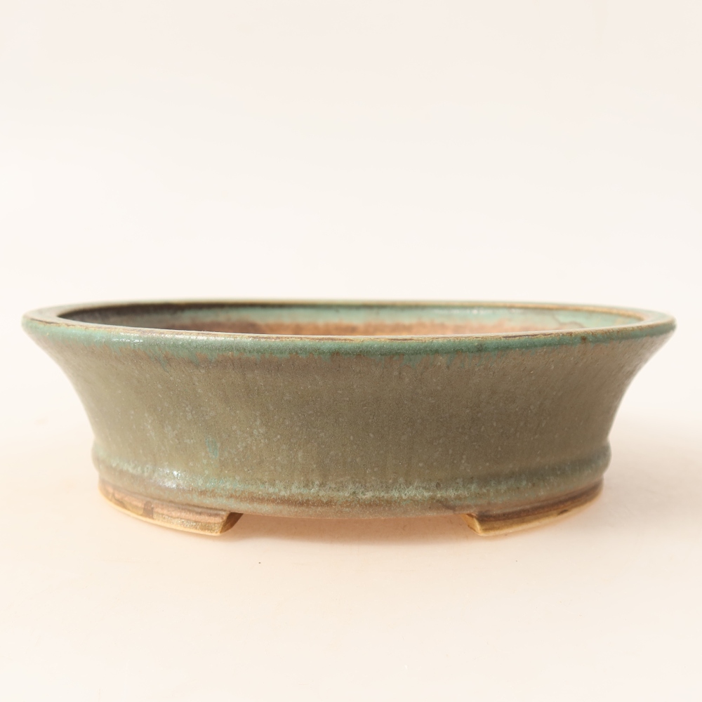 Keramik-Bonsai-Schale 17,5 x 16,5 x 4,5 cm, Farbe: grün