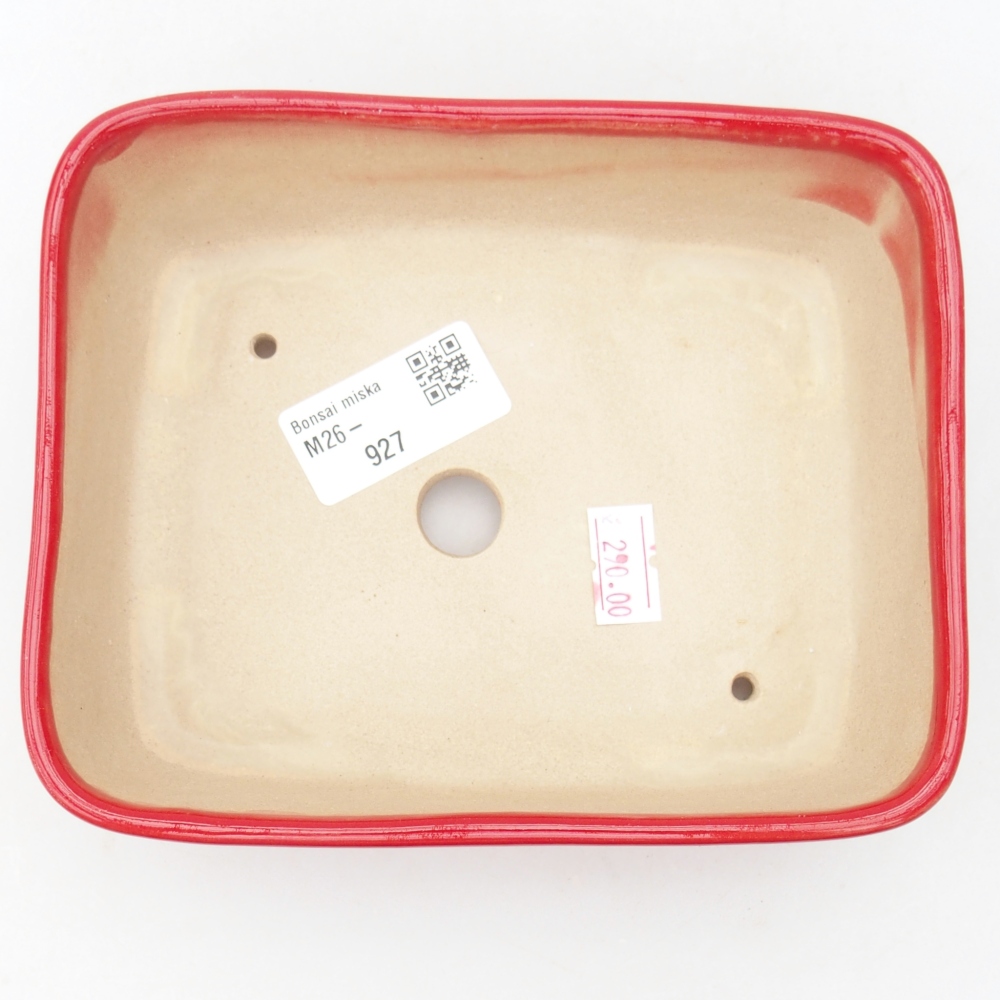Bonsaischale aus Keramik 15 x 12 x 4,5 cm, Farbe rot