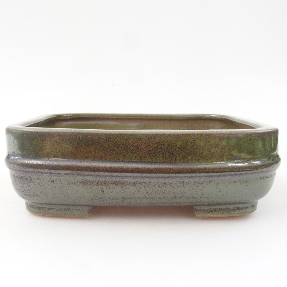 Keramik-Bonsaischale 14 x 12,5 x 4,5 cm, Farbe Grün