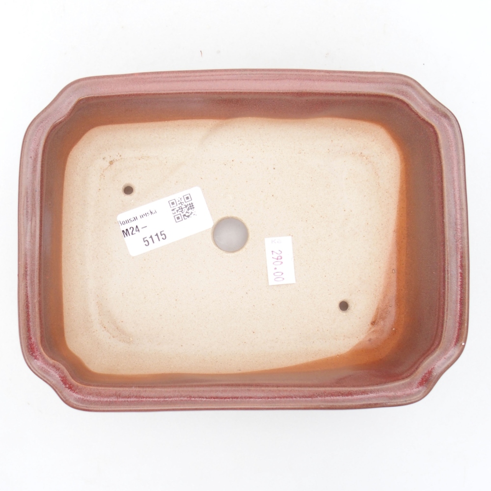 Keramik-Bonsaischale 18 x 13,5 x 5 cm, Farbe Burgunder