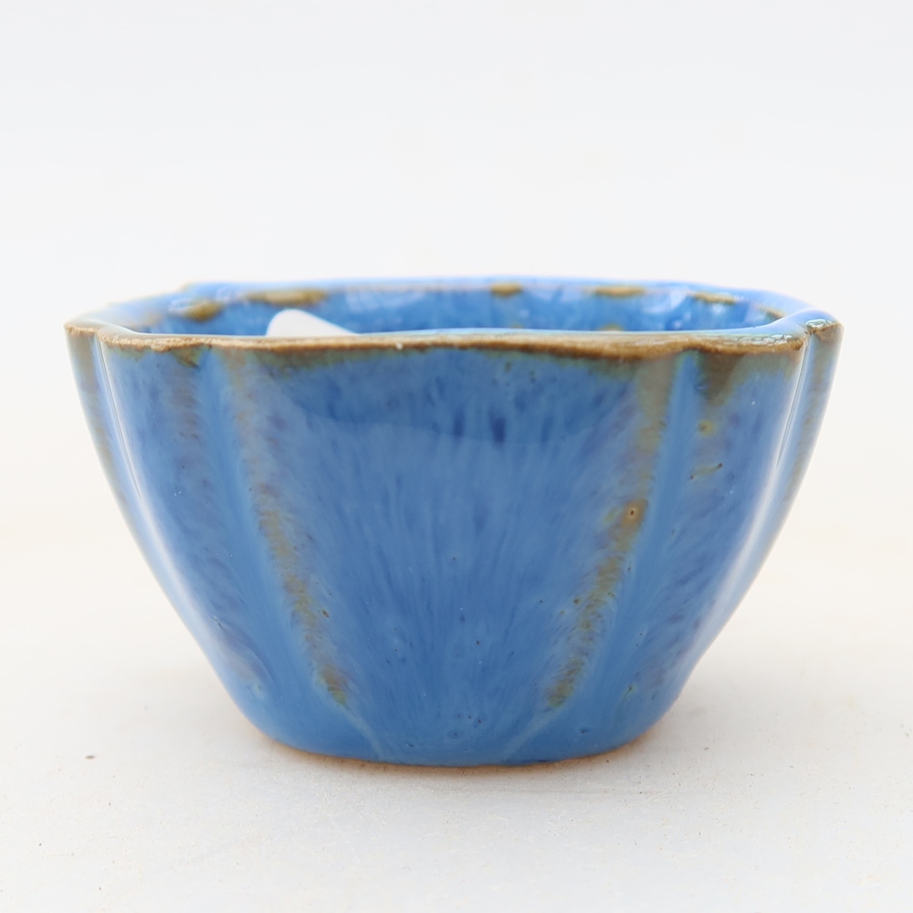 Bonsaischale aus Keramik 4,5 x 4,5 x 2,5 cm, Farbe blau