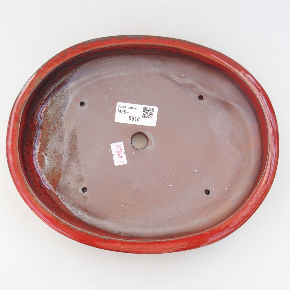 Bonsaischale aus Keramik 24 x 19,5 x 4 cm, Farbe rot