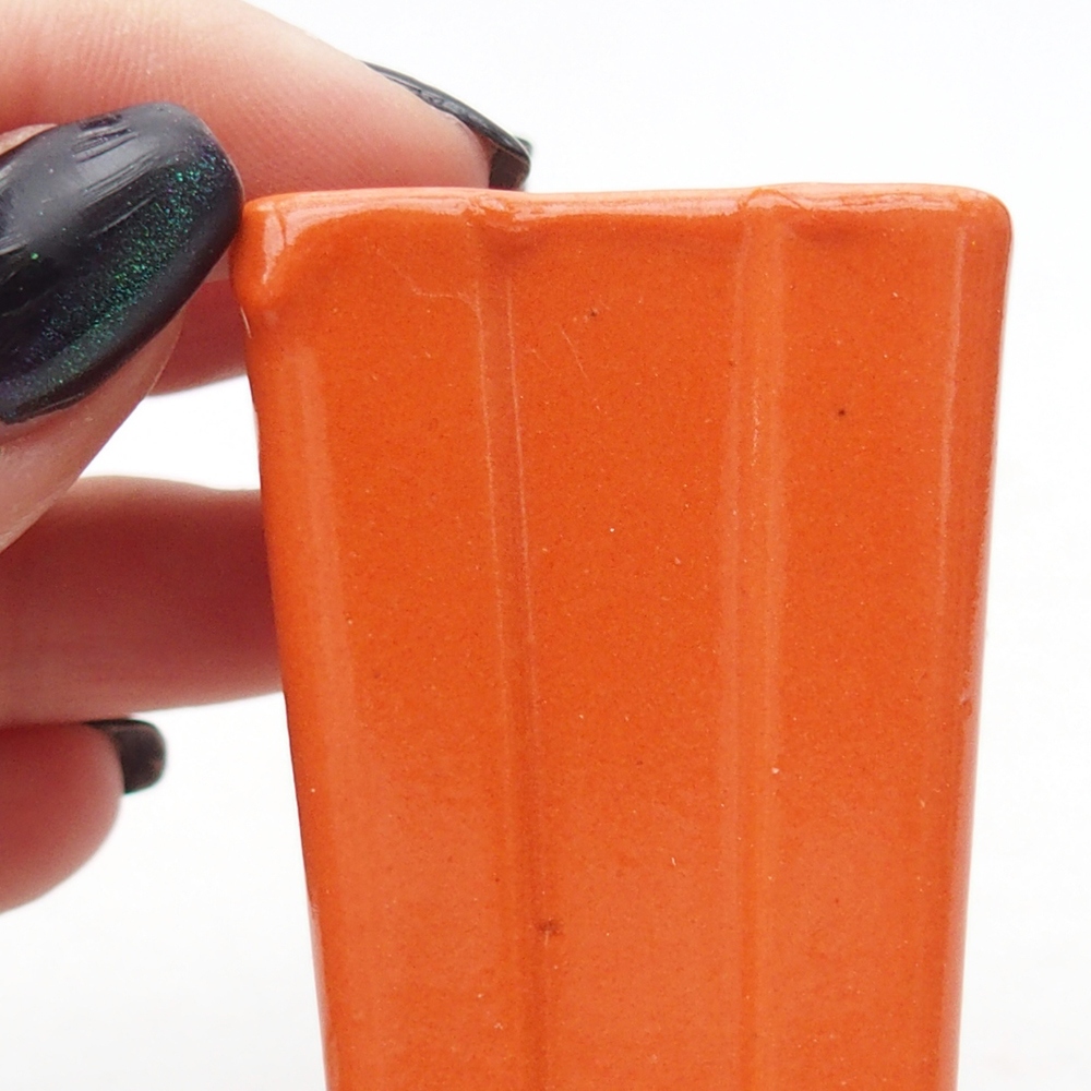 Mini-Bonsaischale 3,5 x 3,5 x 5,5 cm, orange