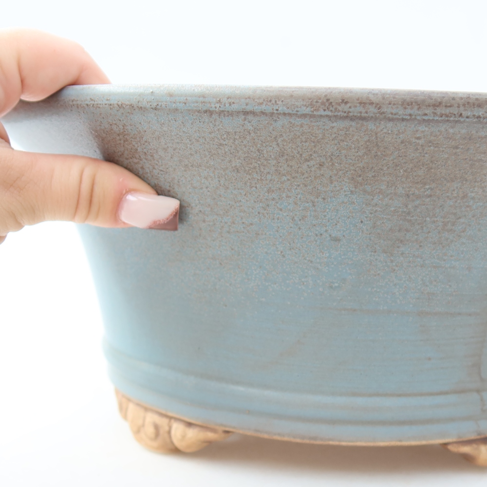 Bonsaischale aus Keramik 29 x 29 x 12,5 cm, Farbe blau