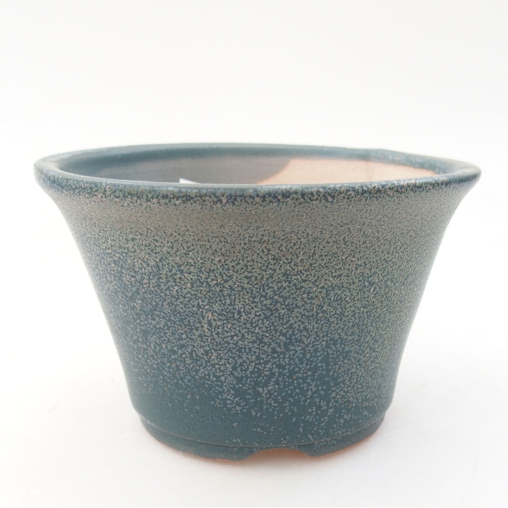 Keramik-Bonsaischale 11 x 11 x 7 cm, Farbe blau