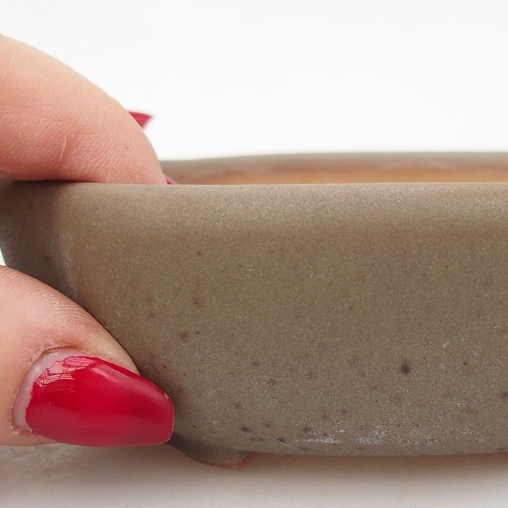 Bonsaischale aus Keramik 10,5 x 8,5 x 3,5 cm, braun