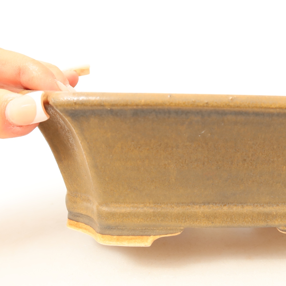 Bonsaischale aus Keramik 18 x 15 x 6 cm, braun
