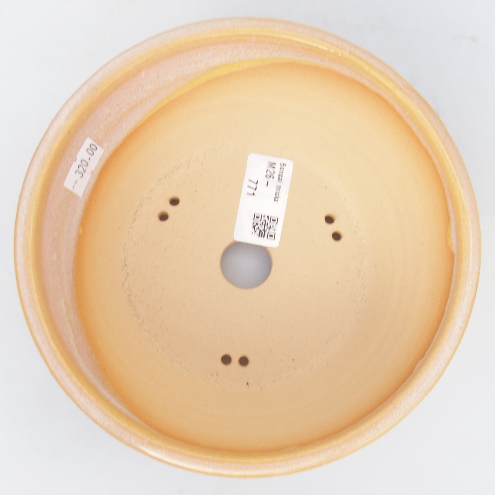 Bonsaischale aus Keramik 16,5 x 16,5 x 6,5 cm, Farbe braun-gelb