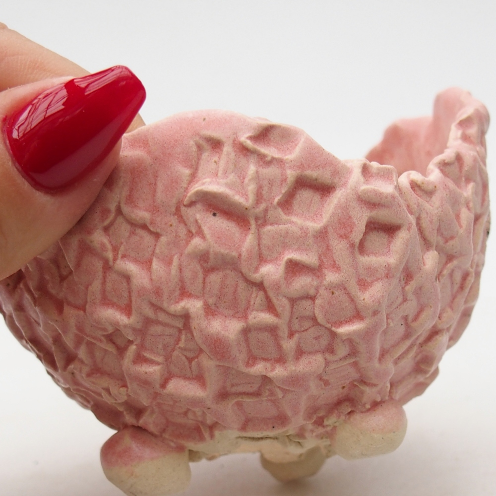Keramikschale 8,5 x 8 x 7,5 cm , Farbe rosa
