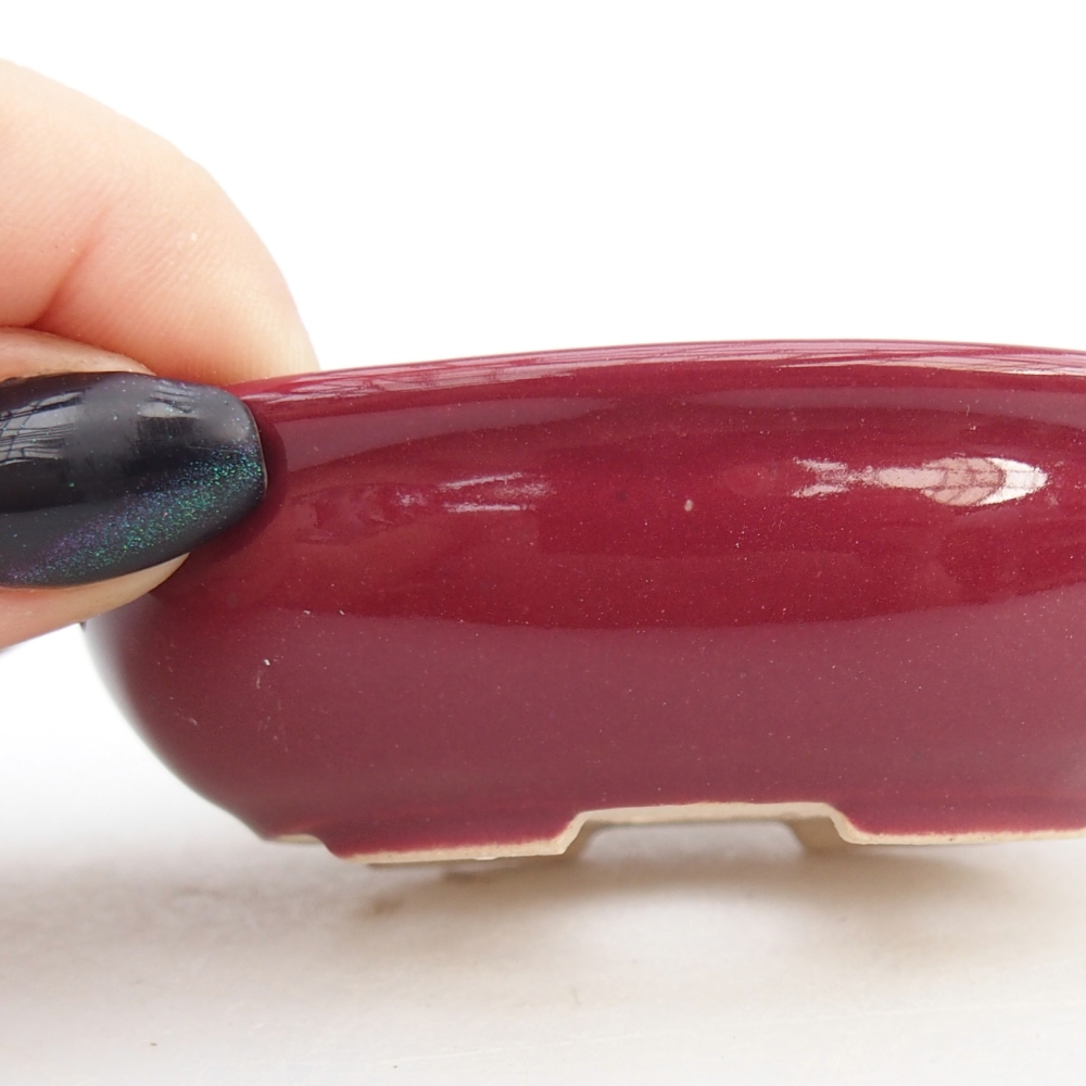 Mini-Bonsaischale 8 x 6 x 2,5 cm, bordeauxrot