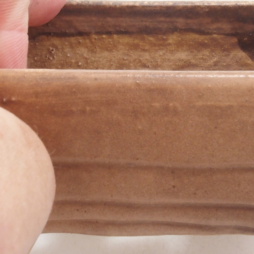 Bonsaischale aus Keramik 9 x 7,5 x 3,5 cm, Farbe braun