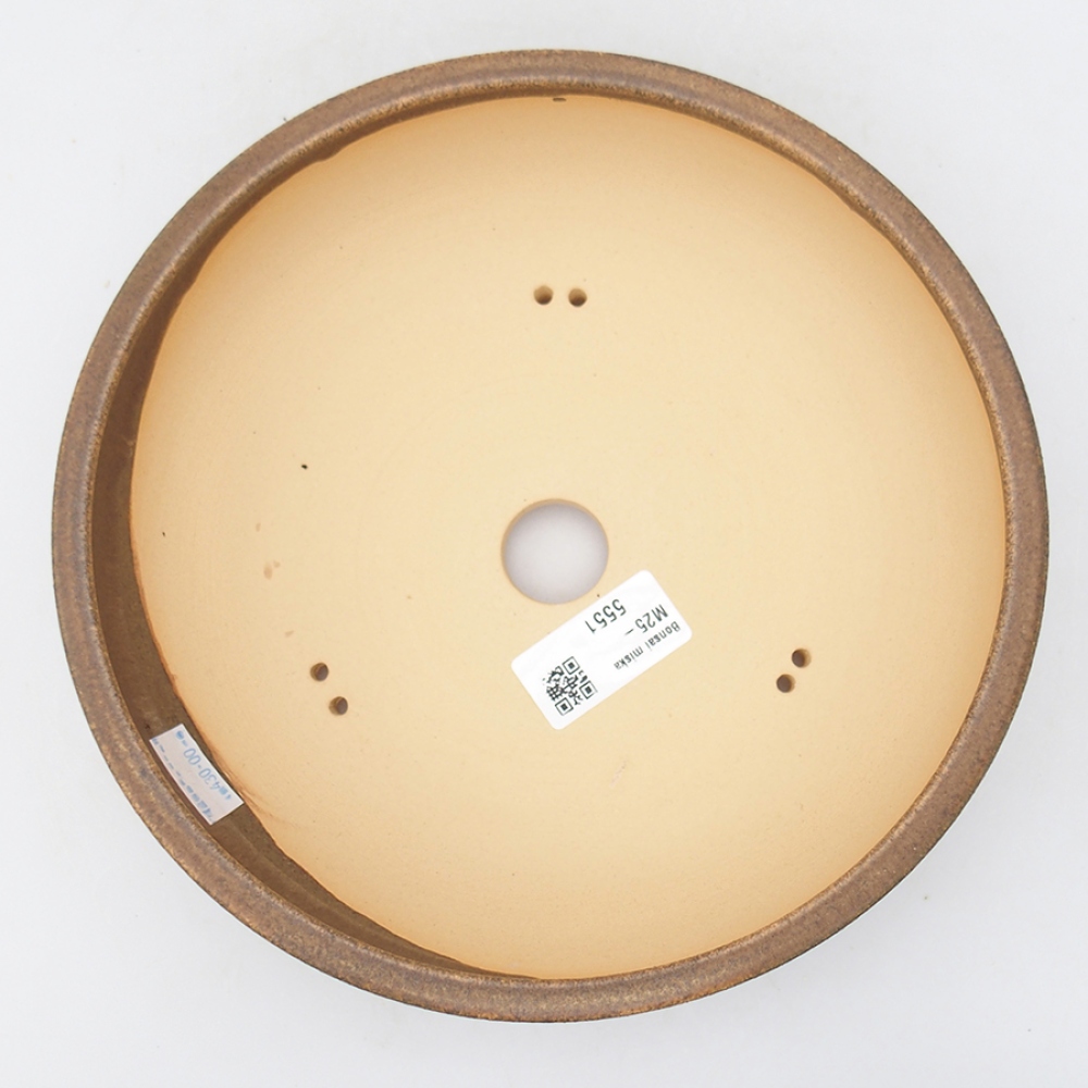 Keramik-Bonsaischale 21 x 21 x 6 cm, Farbe braun