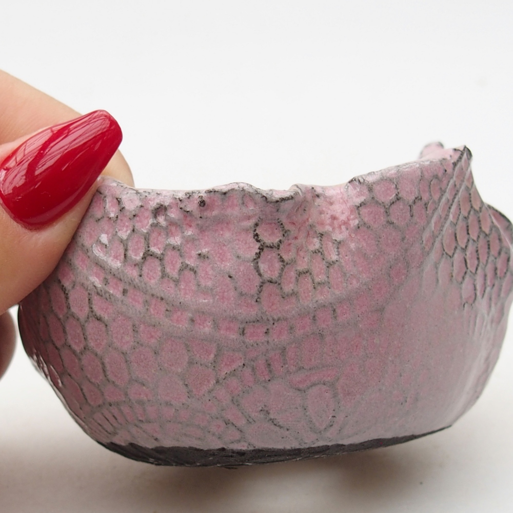 Keramikschale 7 x 7 x 6,5 cm , Farbe lila