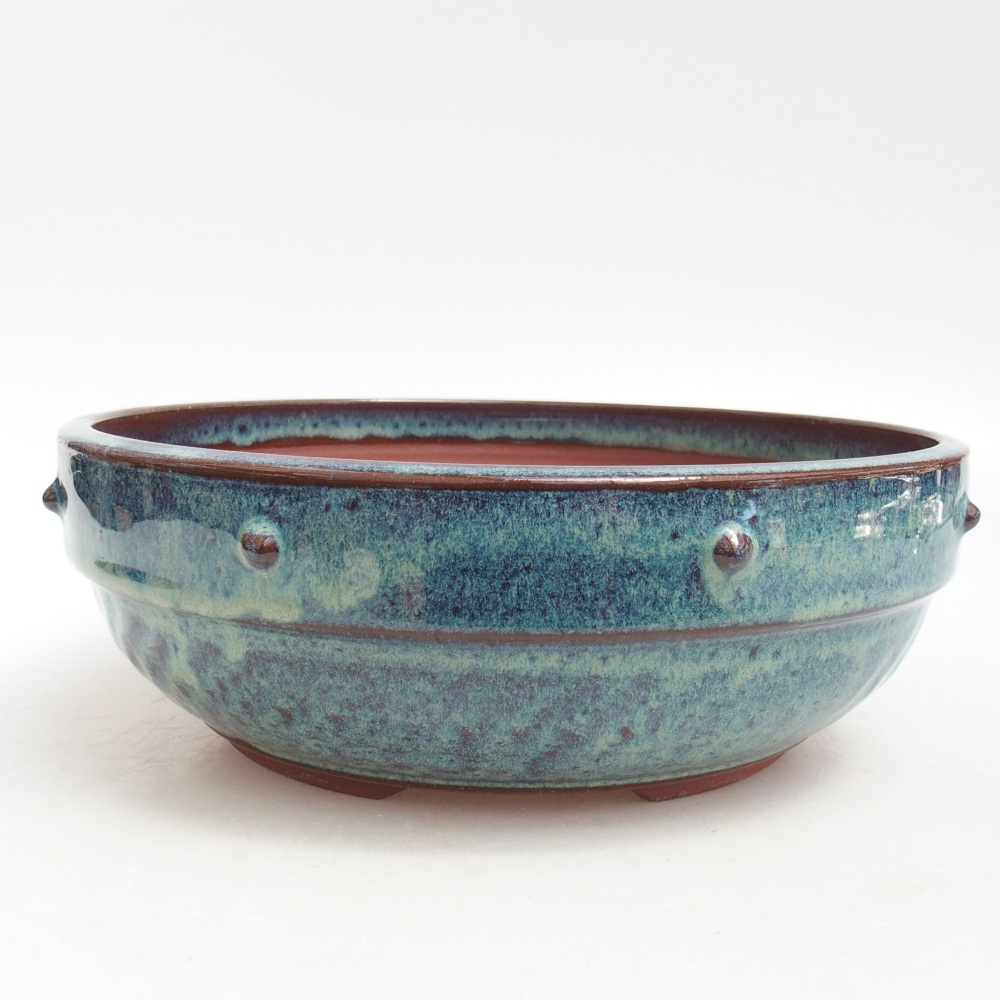 Bonsaischale aus Keramik 21 x 21 x 7 cm, Farbe blau