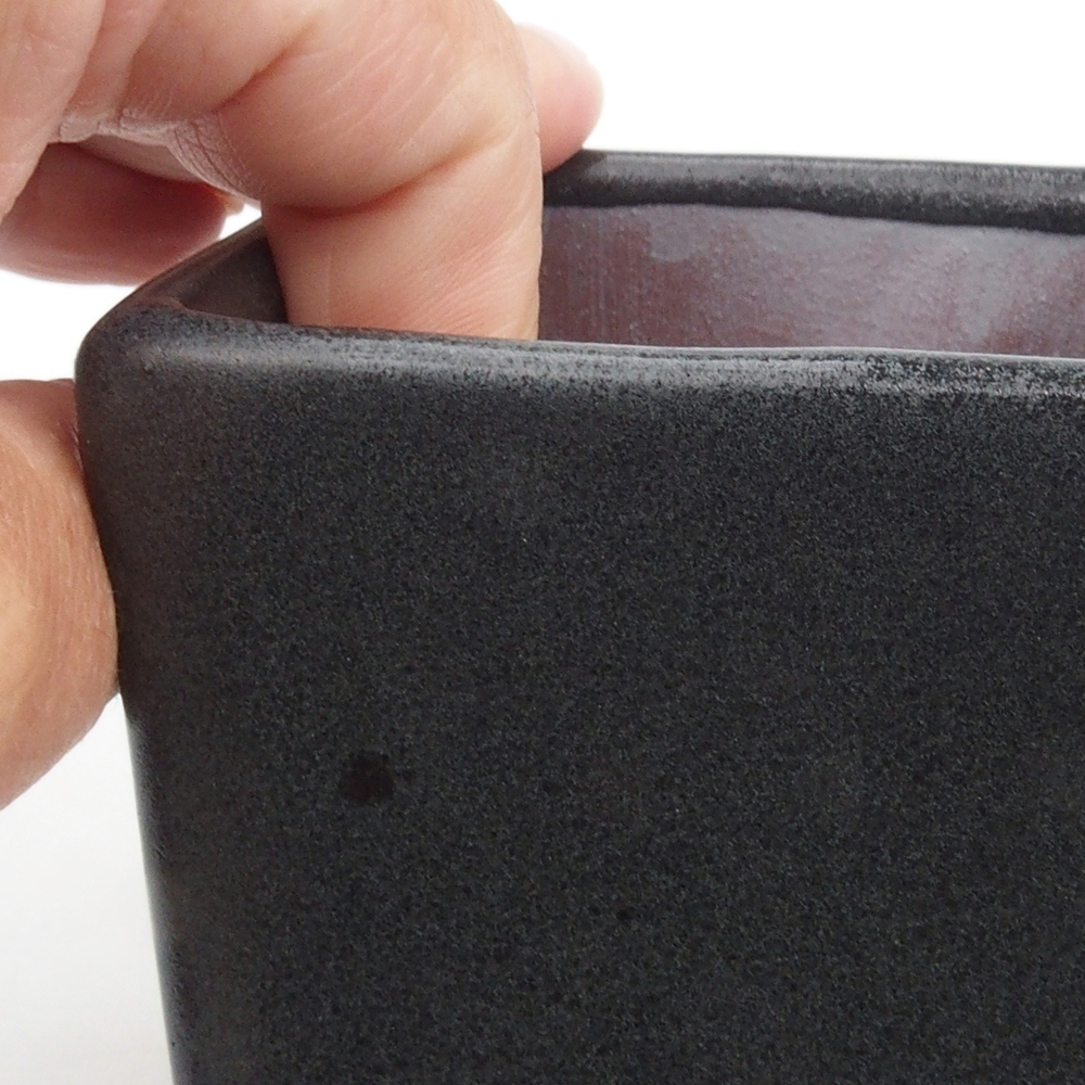 Keramik-Bonsaischale 8,5 x 8,5 x 8,5 cm, Farbe grau