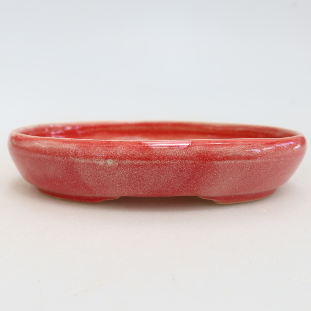 Keramik-Bonsai-Schale, 13 x 9,5 x 2,5 cm, Farbe: rot