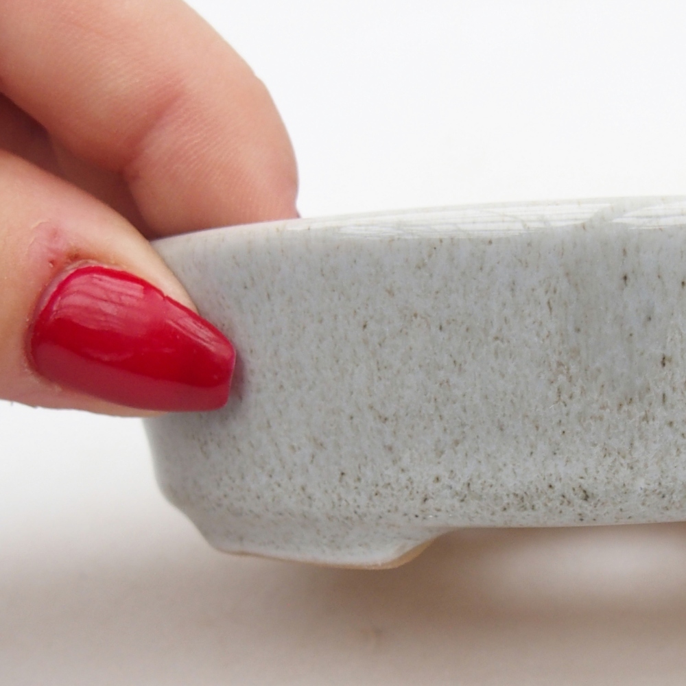 Bonsaischale aus Keramik 9,5 x 8 x 3 cm, grau
