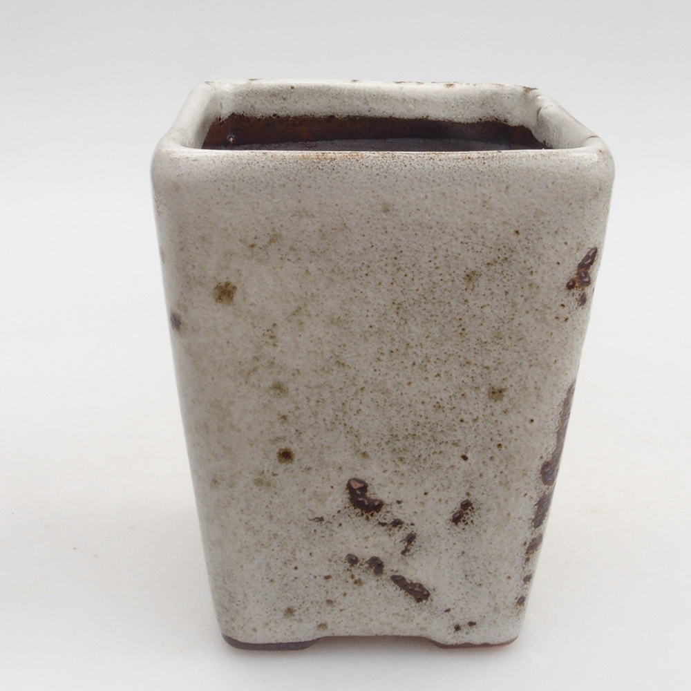 Keramik-Bonsaischale 8 x 8 x 10 cm, Farbe Weiß